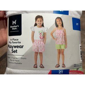 Member's Mark Girl's 4-Piece My Favorite Mix & Match Playwear Set - Size 2T